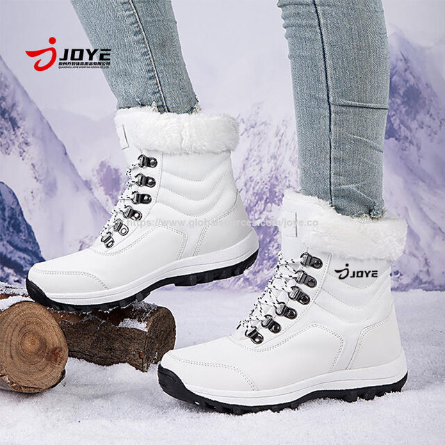 Bottes de neige d'hiver pour femmes, mi-hautes et hautes, étanches jusqu'à la cheville, laine douce, isolation épaisse, toile d'automne