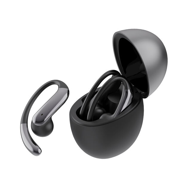 Auriculares inalámbricos OWS, diseño seguro con clip para la oreja, baja latencia, batería de larga duración, ideales para correr, senderismo y fitness
