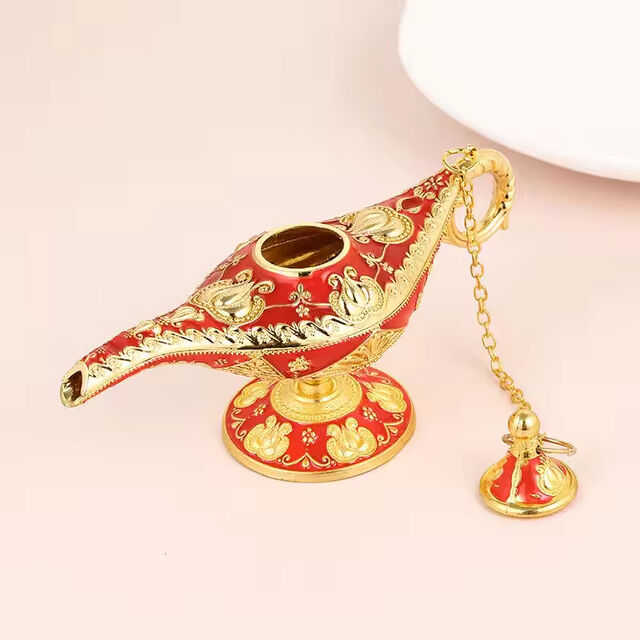 Recuerdos Tradicionales Europeos Adornos Artesanías de Estilo Clásico Sala de Estar Decorativa Vintage Chapado en Oro 3D Metal Aladdin Magic
