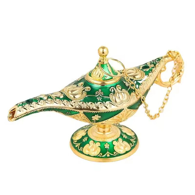 Recuerdos Tradicionales Europeos Adornos Artesanías de Estilo Clásico Sala de Estar Decorativa Vintage Chapado en Oro 3D Metal Aladdin Magic