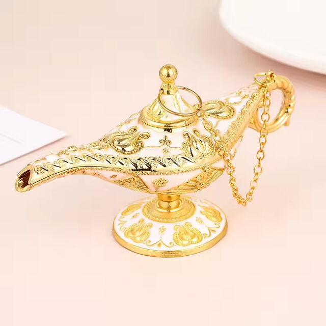 Recuerdos Tradicionales Europeos Adornos Artesanías de Estilo Clásico Sala de Estar Decorativa Vintage Chapado en Oro 3D Metal Aladdin Magic