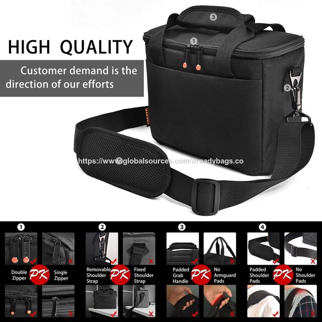 Bolsa de Câmera de Nylon Impermeável para Câmera Digital, Bolsa de Ombro para Vídeo para 1 Câmera + 2 Lentes