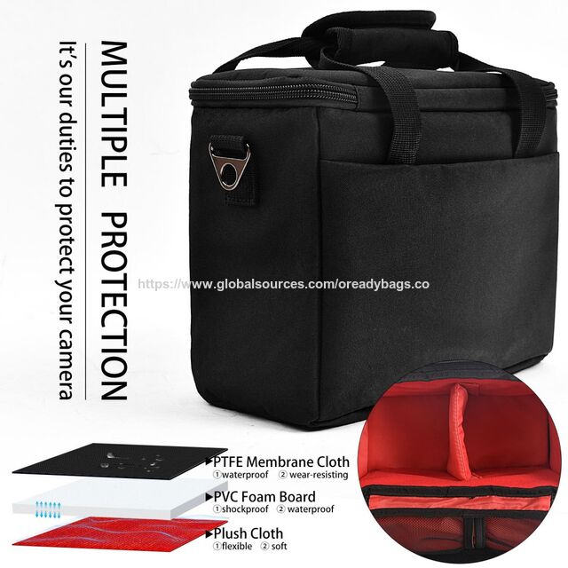 Bolsa de Câmera de Nylon Impermeável para Câmera Digital, Bolsa de Ombro para Vídeo para 1 Câmera + 2 Lentes