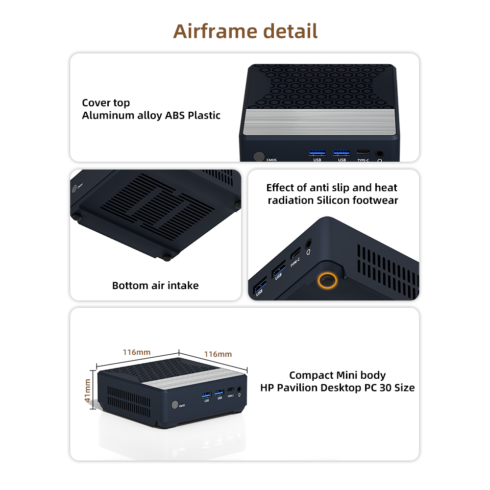 Compre Mini Pc Compacto Com Ecrã Duplo - Windows 11 Pro, Amd Athlon ...