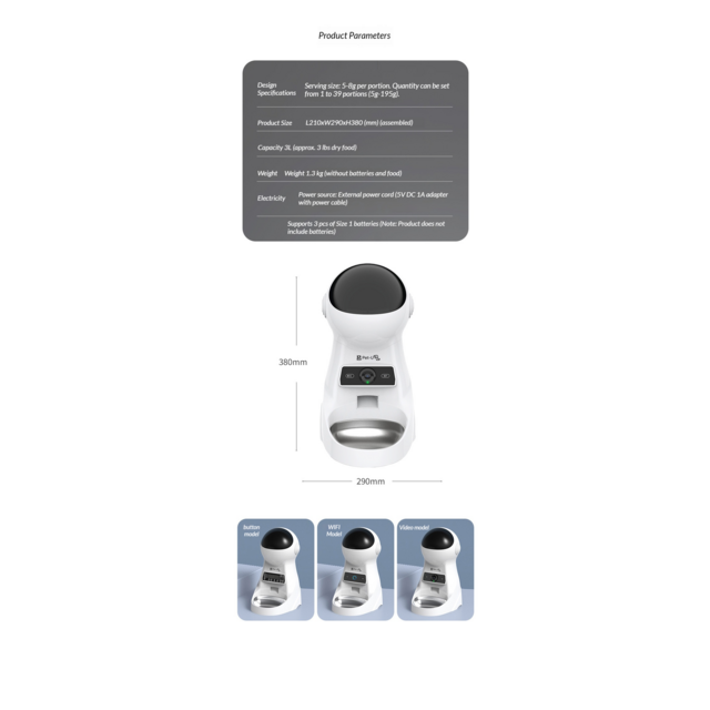 Distributeur intelligent robotisé, Distributeur pour animaux, Distributeur automatique pour animaux