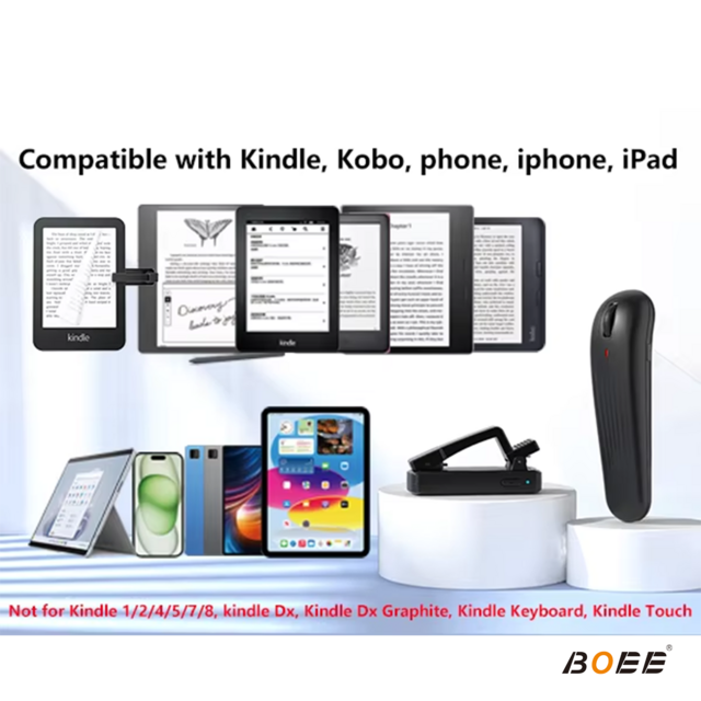 Control Remoto de Plástico Duradero para Pasar Páginas en Kindle Paperwhite, Kobo, Tablets de Libros Electrónicos y Teléfonos - Mejora la Experiencia de Lectura de Novelas