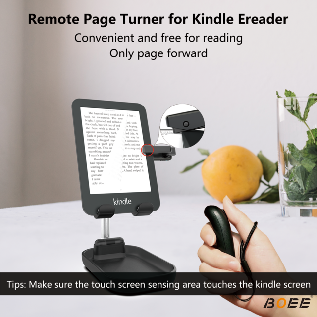 Control Remoto de Plástico Duradero para Pasar Páginas en Kindle Paperwhite, Kobo, Tablets de Libros Electrónicos y Teléfonos - Mejora la Experiencia de Lectura de Novelas