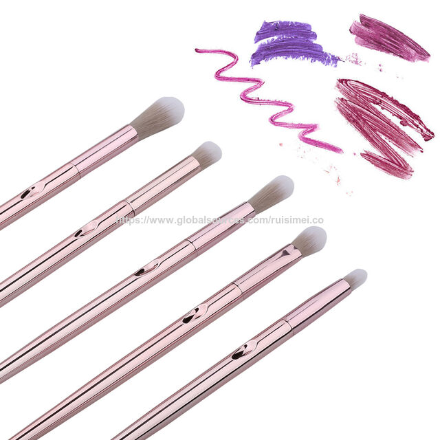Ensemble de 10 pinceaux de maquillage en laine de fibre violette multi-dégradée avec manches ergonomiques en résine pour voyage