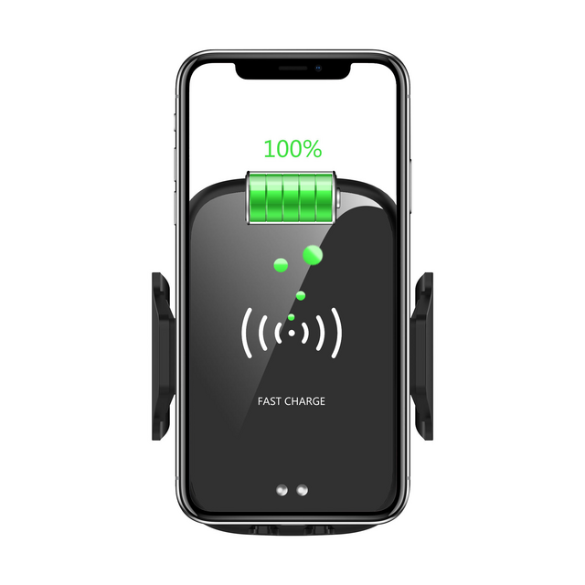 Soporte para Coche con Carga Inalámbrica - Cargador Rápido de 15W con Sujeción Automática, Compatible con Todos los Teléfonos Móviles