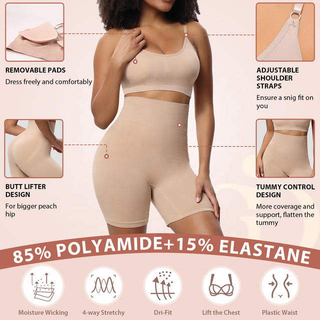 2 Peças Tops Curtos sem Mangas Shapewear Barriga Controle da Barriga Esculpir Fajas Colombianas Sutiãs Shorts Shaper Sem Costura para Mulheres