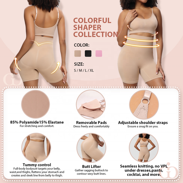 2 Peças Tops Curtos sem Mangas Shapewear Barriga Controle da Barriga Esculpir Fajas Colombianas Sutiãs Shorts Shaper Sem Costura para Mulheres
