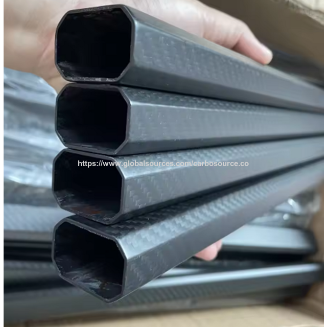 Tubo Octogonal de Fibra de Carbono 3K Completo de 30x20/30x30mm, Comprimento de 500mm 550mm 1000mm 1400mm - Alta Resistência para Drones e Modelismo