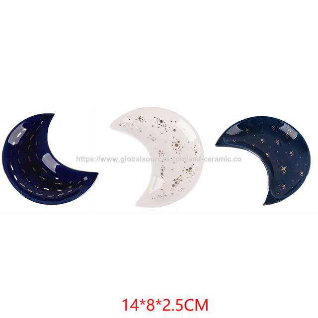 Plateau Décoratif en Céramique Personnalisé pour Cadeau, Collier, Ornement, Plat à Bijoux, Bagues, Boucles d'Oreilles, pour la Maison et l'Hôtel