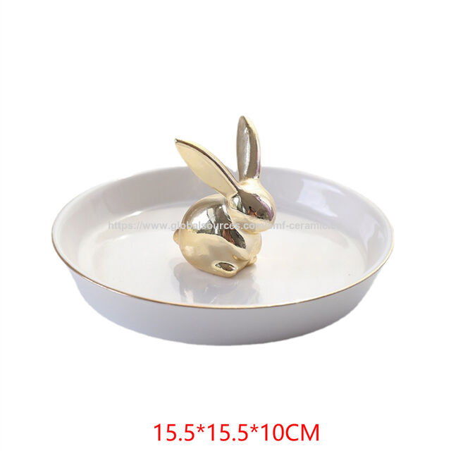 Plateau Décoratif en Céramique Personnalisé pour Cadeau, Collier, Ornement, Plat à Bijoux, Bagues, Boucles d'Oreilles, pour la Maison et l'Hôtel