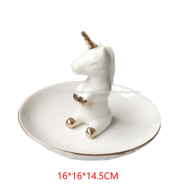 Plateau Décoratif en Céramique Personnalisé pour Cadeau, Collier, Ornement, Plat à Bijoux, Bagues, Boucles d'Oreilles, pour la Maison et l'Hôtel