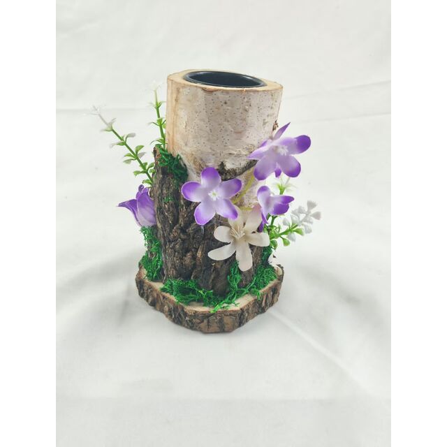Décorations de Pâques Bougeoir en Bois en Forme de Fleur