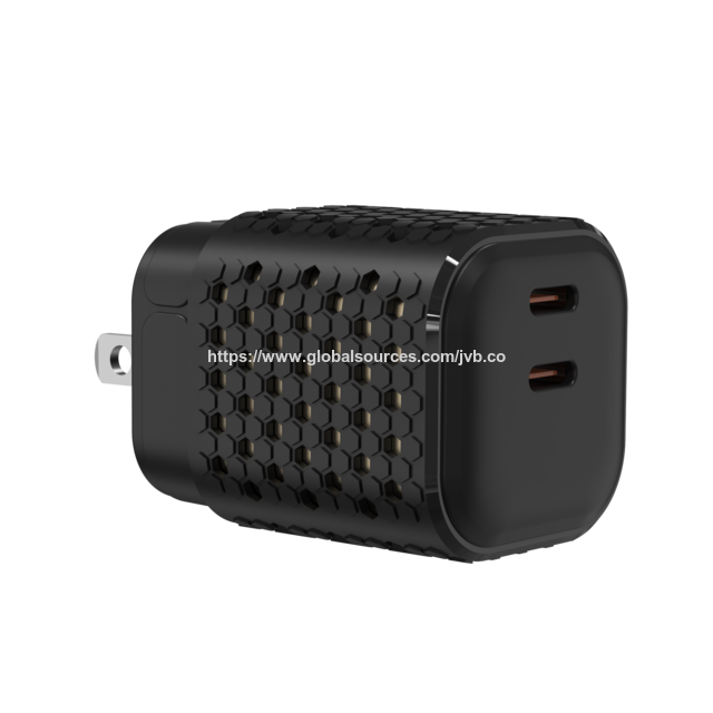 Carregador Rápido GaN de 100W com Qualidade Assegurada, LED Inteligente e Adaptador de Alimentação USB-C de Porta Dupla para Celulares, Tablets e Macs