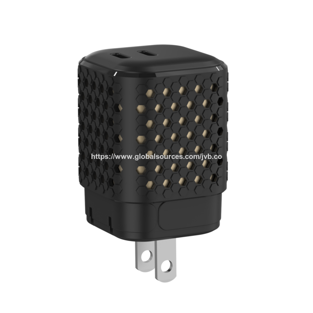 Carregador Rápido GaN de 100W com Qualidade Assegurada, LED Inteligente e Adaptador de Alimentação USB-C de Porta Dupla para Celulares, Tablets e Macs