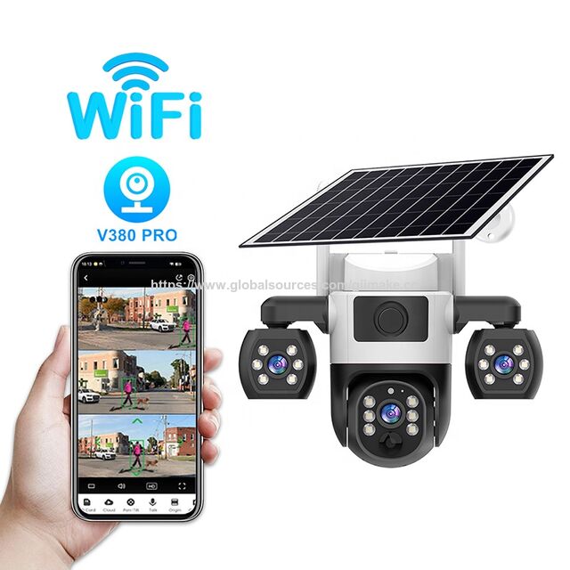 Caméra PTZ Intelligente 12MP avec Triple Objectif, Alimentation Solaire, Connectivité 4G et Conformité ONVIF pour la Sécurité Extérieure