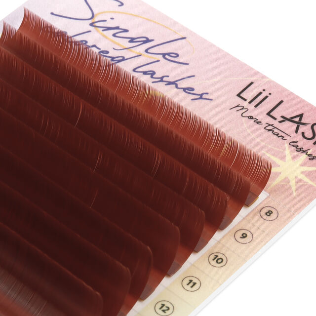 Extensions de cils de couleur accrocheuse, cils individuels moelleux couleur cerise séchée, extensions de cils de haute qualité en gros