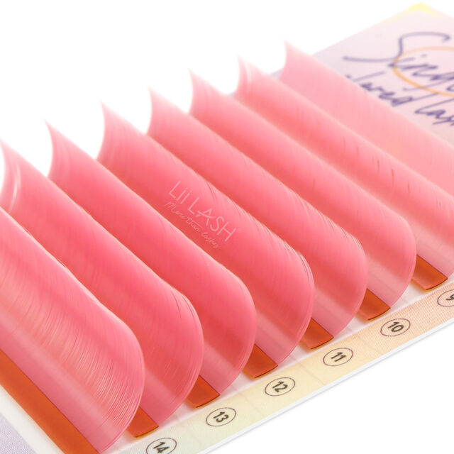 Faux cils en vison super doux couleur goyave rose, différentes nuances, produits de cils individuels, plateaux de cils PBT haut de gamme en gros, cachemire