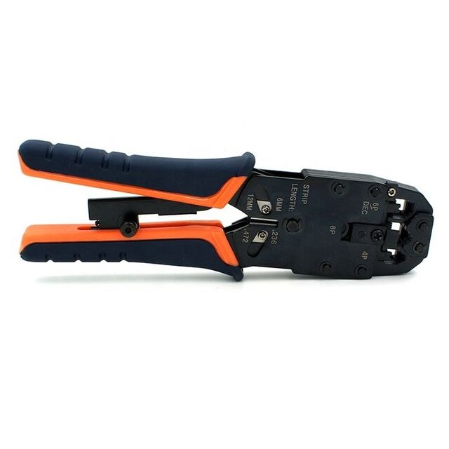 Hand-Crimpzange mit Ratschenfunktion für 4P+6P+8P LAN-Kabel