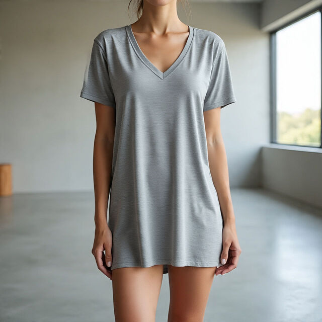 Damen T-Shirt mit V-Ausschnitt und überschnittenen Schultern, hochwertiges kurzärmeliges Sommer T-Shirt für Damen, Jogging-Oberteil für Damen
