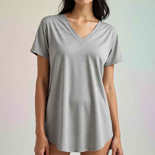 Damen T-Shirt mit V-Ausschnitt und überschnittenen Schultern, hochwertiges kurzärmeliges Sommer T-Shirt für Damen, Jogging-Oberteil für Damen