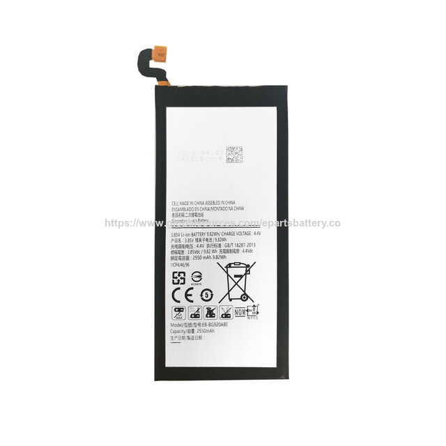 Batterie 2550mAh à bas prix, batterie de téléphone portable chinoise pour Samsung S6