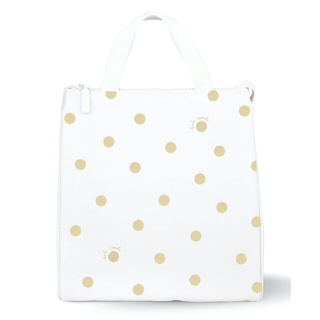 Niedliche, floral gemusterte, große, thermisch isolierte Lunchtasche für Damen - Lunch-Tote im New Yorker Stil mit Aufbewahrungstasche, perfekt