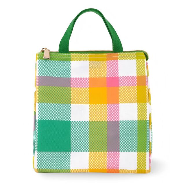 Niedliche, floral gemusterte, große, thermisch isolierte Lunchtasche für Damen - Lunch-Tote im New Yorker Stil mit Aufbewahrungstasche, perfekt