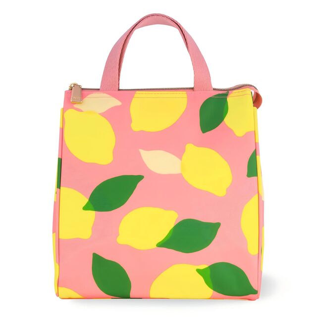Niedliche, floral gemusterte, große, thermisch isolierte Lunchtasche für Damen - Lunch-Tote im New Yorker Stil mit Aufbewahrungstasche, perfekt