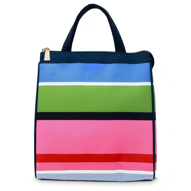 Niedliche, floral gemusterte, große, thermisch isolierte Lunchtasche für Damen - Lunch-Tote im New Yorker Stil mit Aufbewahrungstasche, perfekt