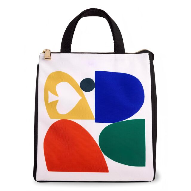 Niedliche, floral gemusterte, große, thermisch isolierte Lunchtasche für Damen - Lunch-Tote im New Yorker Stil mit Aufbewahrungstasche, perfekt
