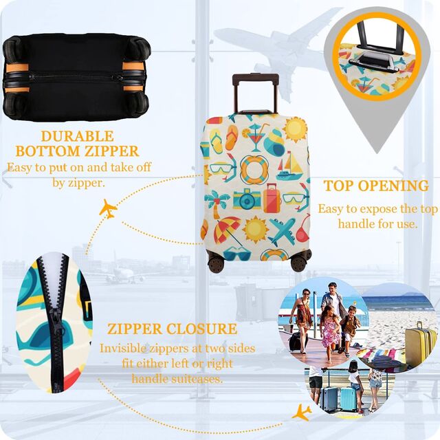 Personalisierte Gepäckhülle - Eigenen Namen, Foto oder Text hinzufügen - Doppelseitiges Design für Reisekoffer