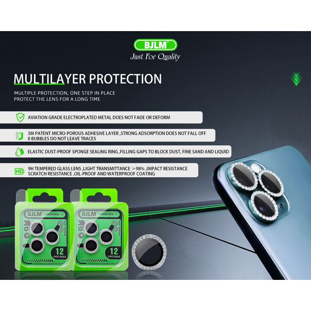 Protecteur d'objectif d'appareil photo en diamant en gros, verre trempé, protecteur d'objectif chaud pour iPhone 17promax, prix d'usine de téléphone portable