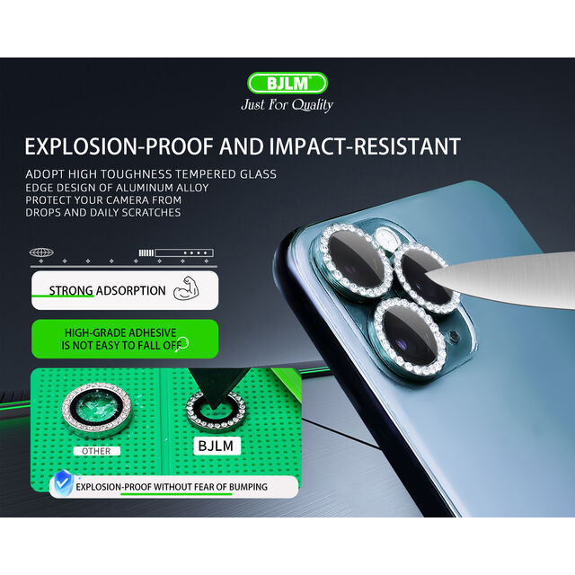 Protecteur d'objectif d'appareil photo en diamant en gros, verre trempé, protecteur d'objectif chaud pour iPhone 17promax, prix d'usine de téléphone portable