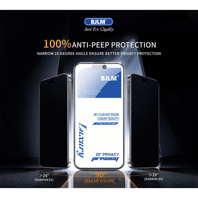 Protector de pantalla de vidrio templado de privacidad de lujo de alta gama al por mayor para modelo de iPhone, precio de fábrica anti-espía