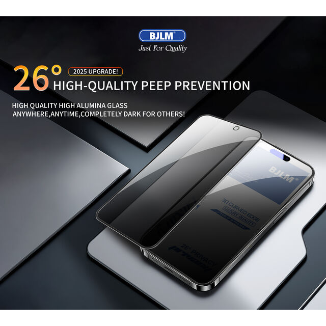 Protector de pantalla de vidrio templado de privacidad de lujo de alta gama al por mayor para modelo de iPhone, precio de fábrica anti-espía