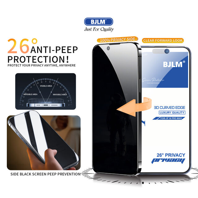 Protector de pantalla de vidrio templado de privacidad de lujo de alta gama al por mayor para modelo de iPhone, precio de fábrica anti-espía