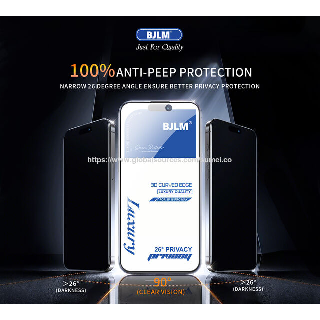 Protector de pantalla de vidrio templado de privacidad de lujo de alta gama al por mayor para el modelo iPhone 17, precio de fábrica anti-espía