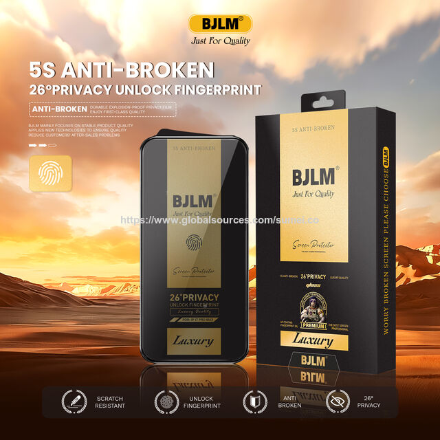 Protector de pantalla de vidrio templado de privacidad 5S de lujo de alta gama al por mayor para Samsung S25 Ultra, anti-rotura, desbloqueo de huellas dactilares