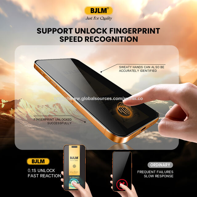 Protector de pantalla de vidrio templado de privacidad 5S de lujo de alta gama al por mayor para Samsung S25 Ultra, anti-rotura, desbloqueo de huellas dactilares