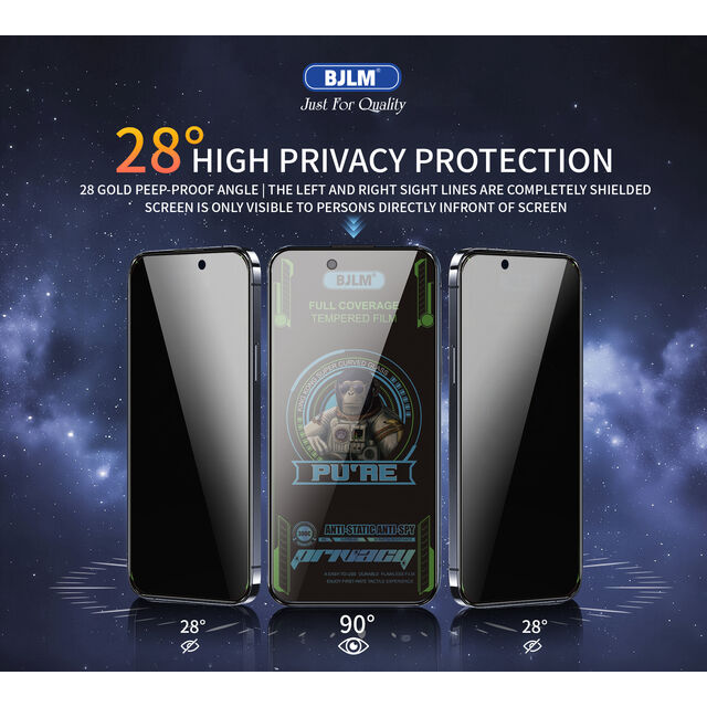 Protector de pantalla de privacidad King Kong 300c de vidrio templado al por mayor para iPhone, precio de fábrica