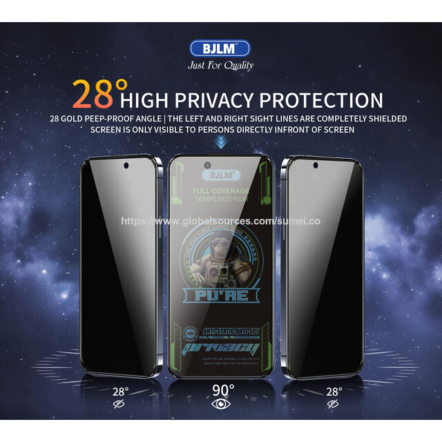 Protector de pantalla de privacidad King Kong 300c de vidrio templado al por mayor para iPhone 17, precio de fábrica