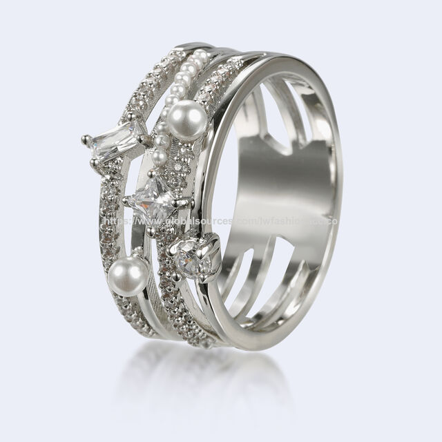 Modeschmuck-Ringe mit Strasssteinen - Großhandel Accessoires
