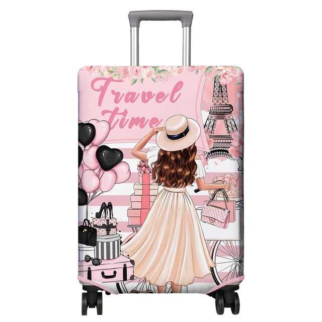 Capa Premium para Mala de Viagem com Estampa de Flores | Protetor Elástico para Mala com Capas para Rodas | Serve em Malas de 18-32 Polegadas (P/M/G/GG)