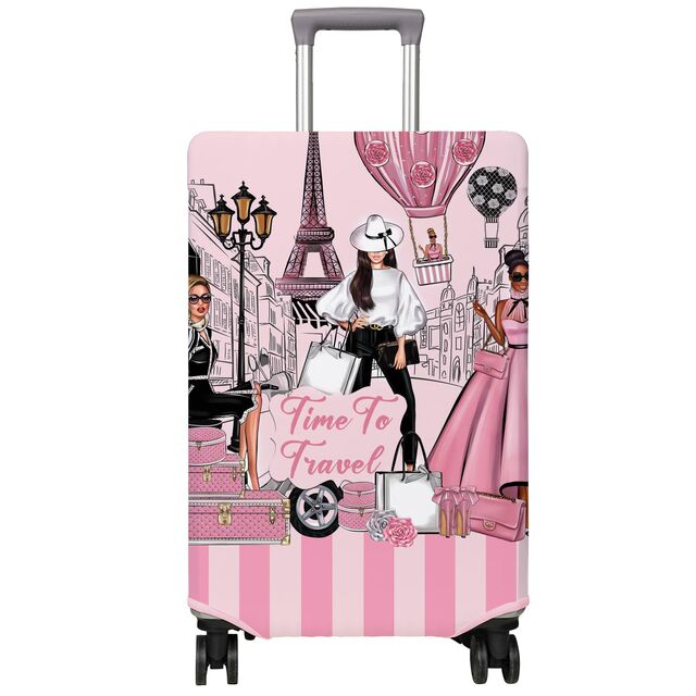 Capa Premium para Mala de Viagem com Estampa de Flores | Protetor Elástico para Mala com Capas para Rodas | Serve em Malas de 18-32 Polegadas (P/M/G/GG)