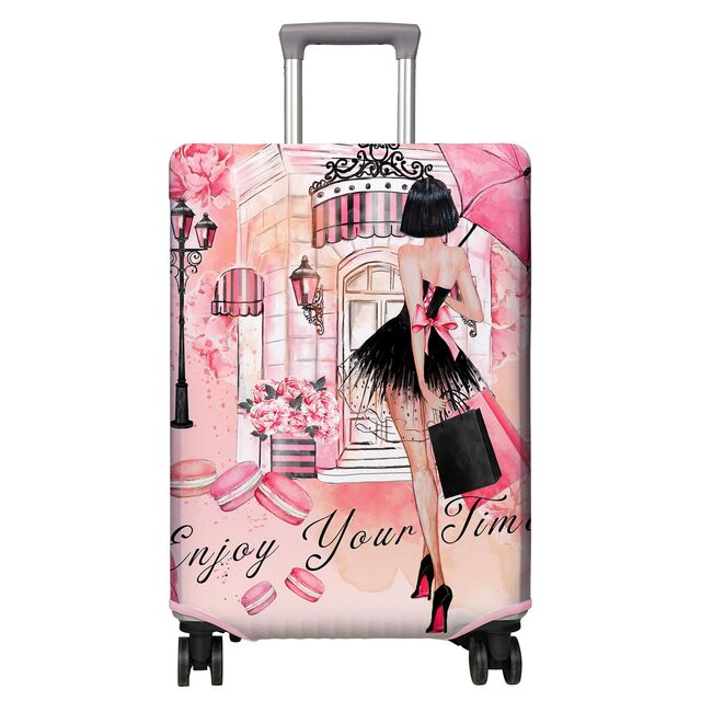 Capa Premium para Mala de Viagem com Estampa de Flores | Protetor Elástico para Mala com Capas para Rodas | Serve em Malas de 18-32 Polegadas (P/M/G/GG)