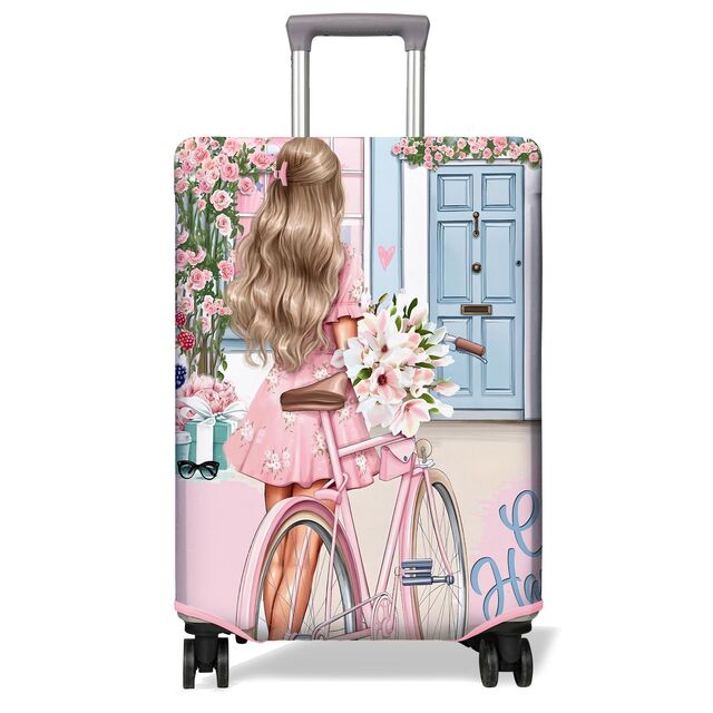 Capa Premium para Mala de Viagem com Estampa de Flores | Protetor Elástico para Mala com Capas para Rodas | Serve em Malas de 18-32 Polegadas (P/M/G/GG)